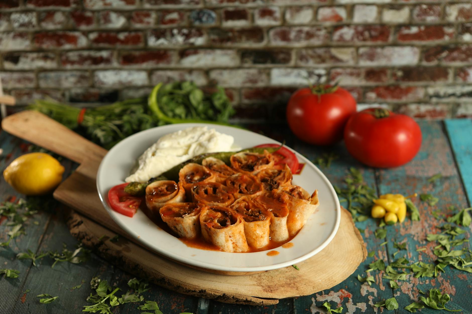Türk peynir zeytin domates